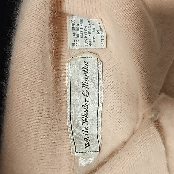 VTG | White Wheeler Martha Sweet Puff Sleeve Lambswool & Angora Puff Sleeve Polo - Picture 5 of 8